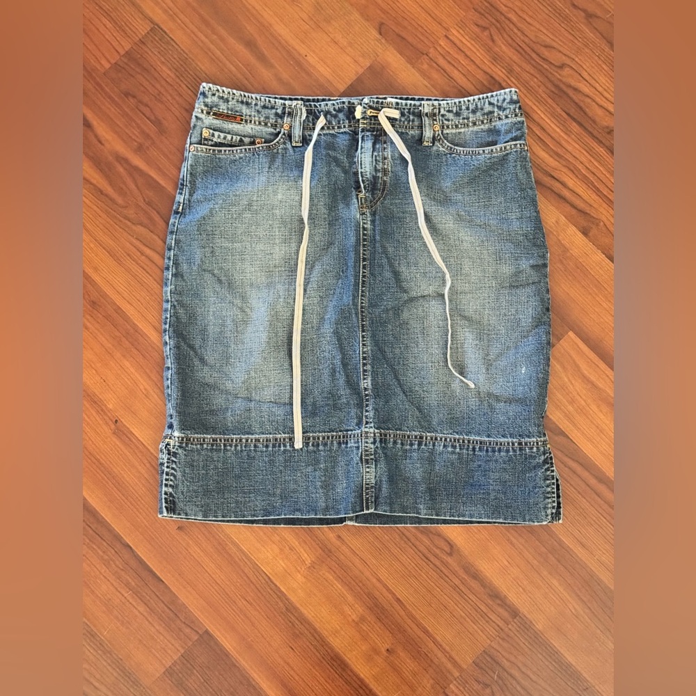 Lucky Brand Denim Midi Skirt with Drawstring